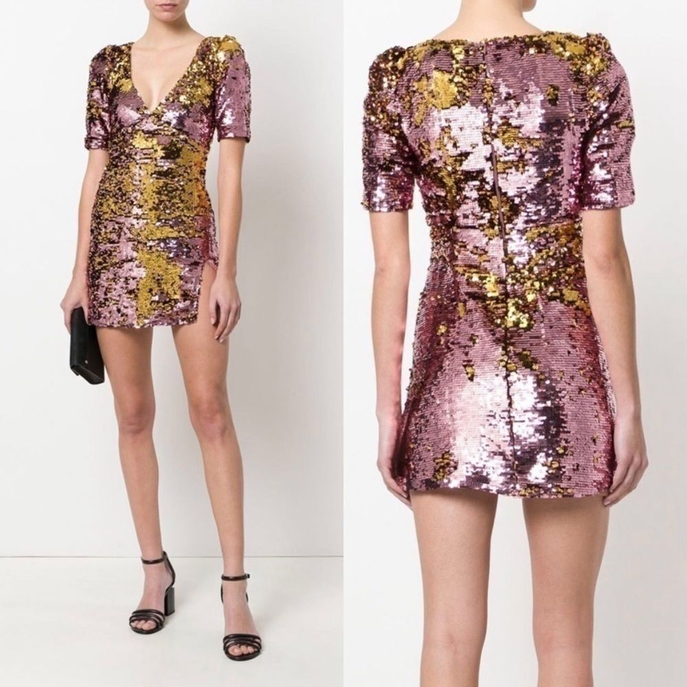 NWT For Love & Lemons Sparklers Sequin Mini Party Dress